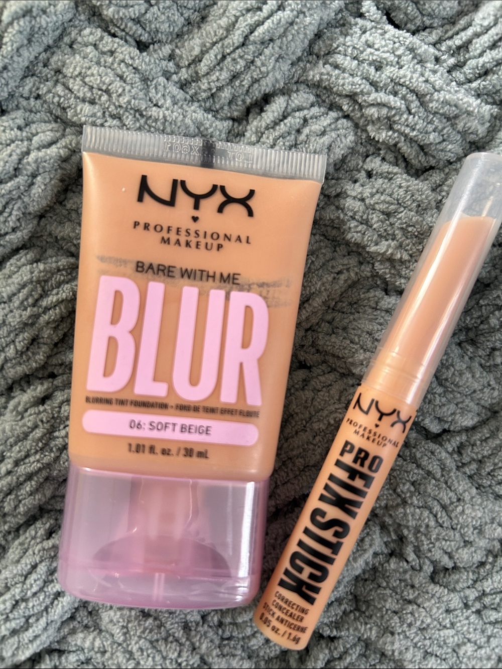 NYX Bare With Me Blur Foundation & Pro Fix Stick - Soft Beige and Pro Fix Stick